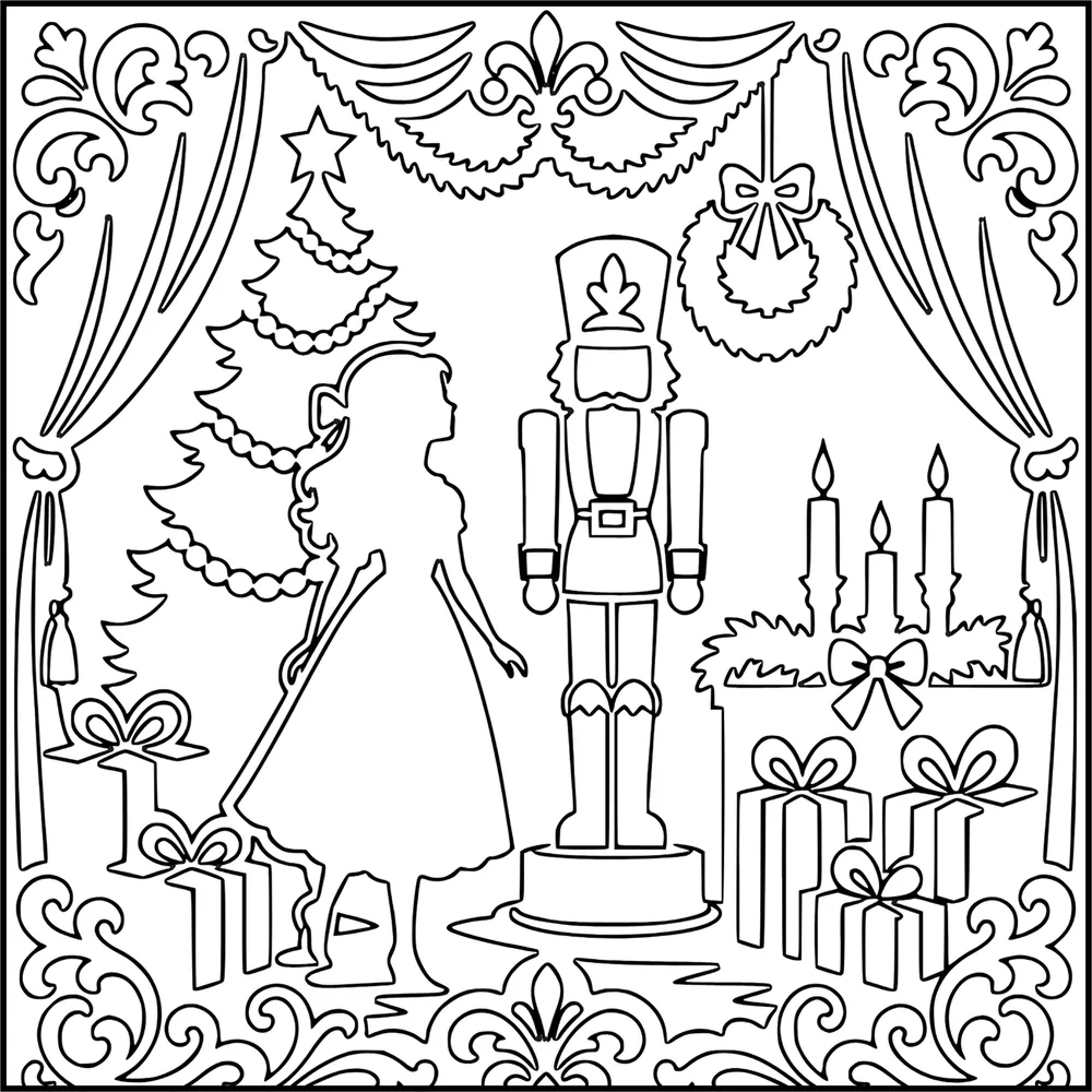 Outline coloring page: The Nutcracker